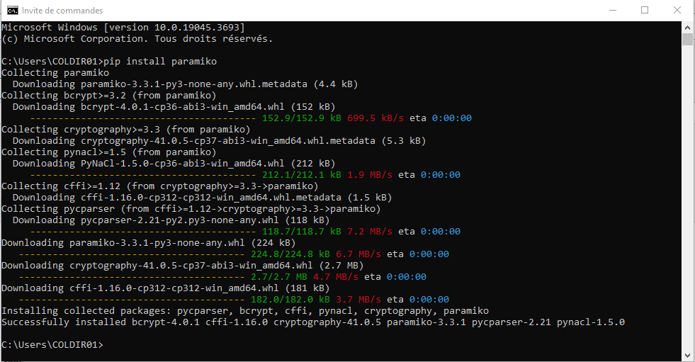 PYTHON Install Paramiko