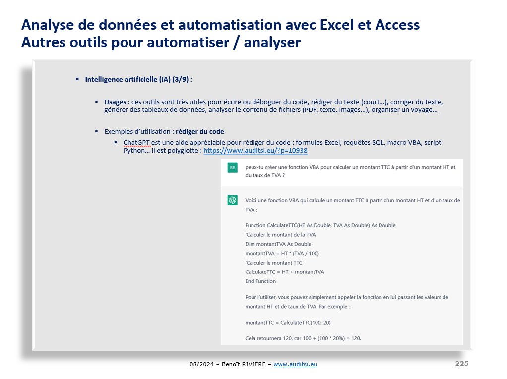 Formation Analyse données ChatGPT VBA