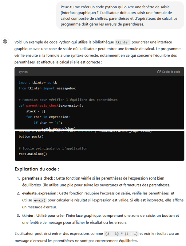 ChatGPT échanges